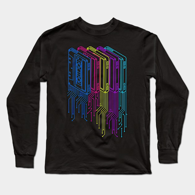 Retro minimal cassette tapes Long Sleeve T-Shirt by clingcling